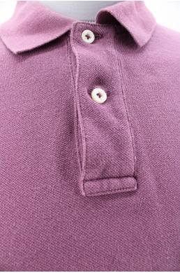 Polo crop top Ralph Lauren Skinny polo violet en coton vintage