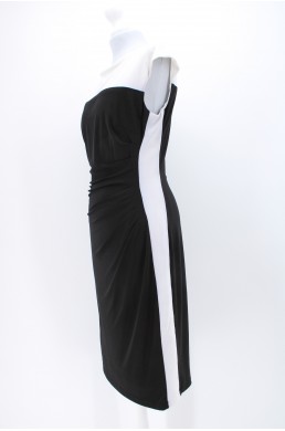 Robe doublée Lauren by Ralph Lauren Dress noir et blanc vintage