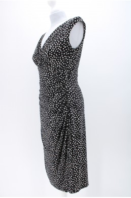 Robe Lauren by Ralph Lauren Dress noire à pois blanc vintage