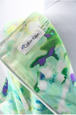 Robe Calvin Klein verte multicolore label