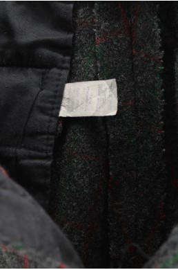 Pantalon Johnson Woolen Mills gris foncé avec rayures rouge et verte - Adirondack plaid vintage en laine label
