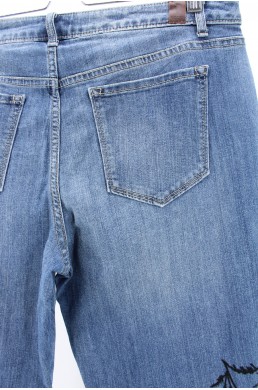 Pantalon Jean denim Vera Wang Skinny bleu en coton