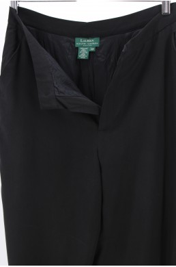 Pantalon Lauren by Ralph Lauren Petite noir en soie