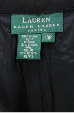 Pantalon Lauren by Ralph Lauren Petite noir 100% soie label