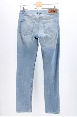 Pantalon jean denim Acne bleu clair effet délavé