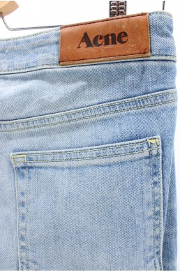 Pantalon jean denim Acne bleu en coton