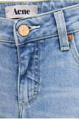 Pantalon jean denim Acne bleu clair effet délavé en coton