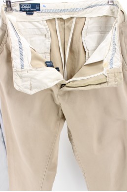 Pantalon Polo by Ralph Lauren beige coupe large en coton