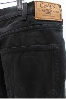 Pantalon jean denim Chaps Ralph Lauren noir LABEL