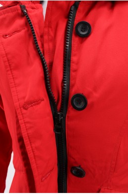 Blouson anorak Artic Parka Woolrich John Rich & Bros rouge duvet et plumes de canard