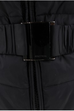 Blouson parka doudoune Benetton noir ceinture