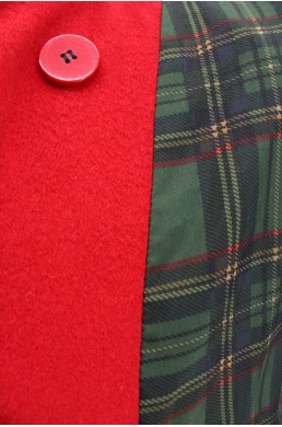 Manteau Talbots rouge en laine vintage doublure