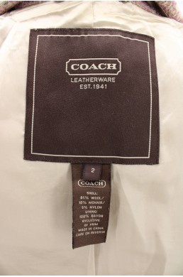 Manteau Coach Leatherware rose label