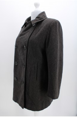 Manteau Talbots gris anthracite en laine Made in USA