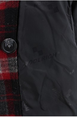 Manteau Woolrich rouge, noir et gris vintage doublure