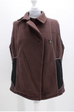 Manteau Woolrich marron en laine vintage doublure