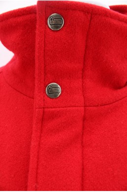 Manteau Sherpa Woolrich rouge style bomber en laine vintage