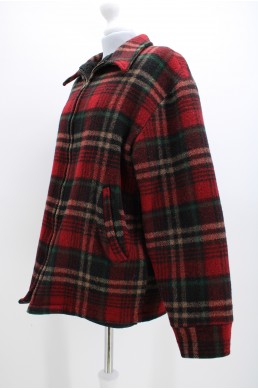 Manteau sherpa Woolrich noir et rouge - Made in USA