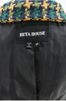 Manteau Beta House vert, bleu marine et beige label
