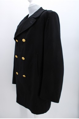 Manteau Overcoat US NAVY noir - Made in USA - 100 % laine