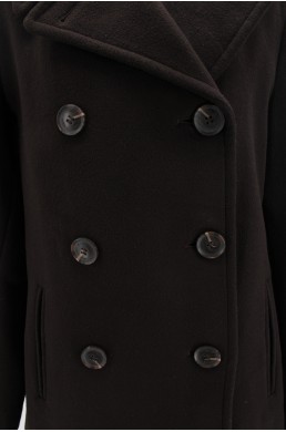 Manteau Calvin Klein marron foncé - 100 % laine bouton