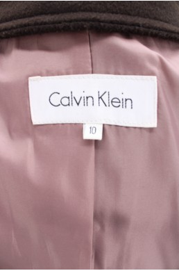 Manteau Calvin Klein marron foncé - 100 % laine label