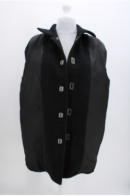 Manteau Bromley noir - 100 % laine vintage doublure