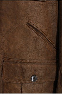 Blouson en cuir Johnston & Murphy marron - 100 % cuir véritable (Leather) vintage