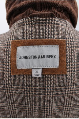 Blouson en cuir Johnston & Murphy marron - 100 % cuir véritable (Leather) label