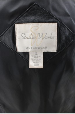 Blouson en cuir Studio Works noir - 100 % cuir (genuine leather) label