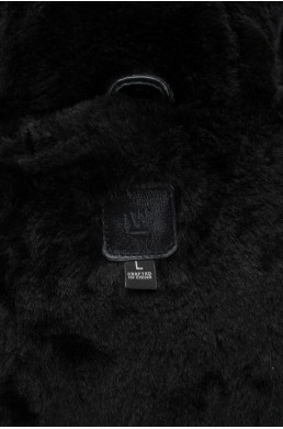 Manteau blouson en cuir Wilsons Leather noir - 100 % cuir véritable (genuine leather) label
