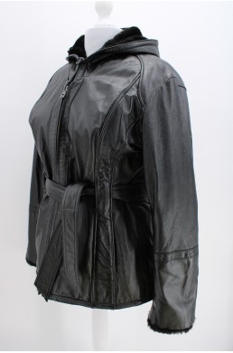 Manteau blouson en cuir Wilsons Leather noir