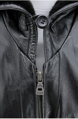 Manteau blouson en cuir Wilsons Leather noir 100 % cuir véritable (genuine leather)