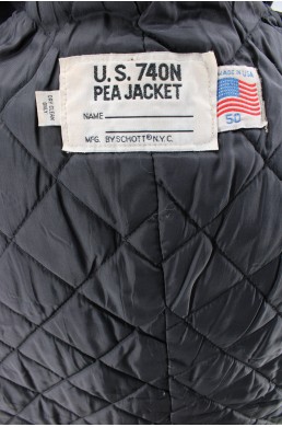 Manteau US NAVY 740NB Pea coat jacket by Schott bleu marine label