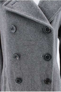 Manteau Calvin Klein gris souris en laine et cachemire