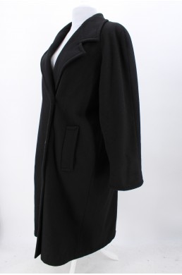 Manteau long Donnybrook noir en laine