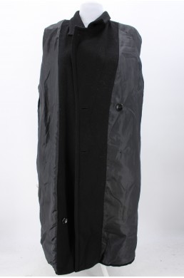 Manteau long Donnybrook noir en laine vintage