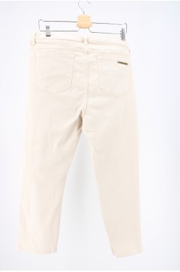 Pantalon jean denim Michael Kors blanc écru